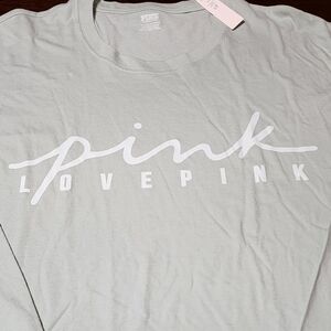 Vs PINK Victoria's Secret Light Green Sage Long Sleeve Tee Size XXL